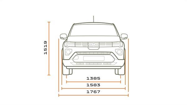 Dacia Spring - dimensions