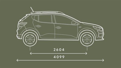 Sandero Stepway – bočne dimenzije